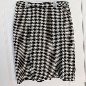 Vintage pure virgin wool houndtooth pencil skirt size 12